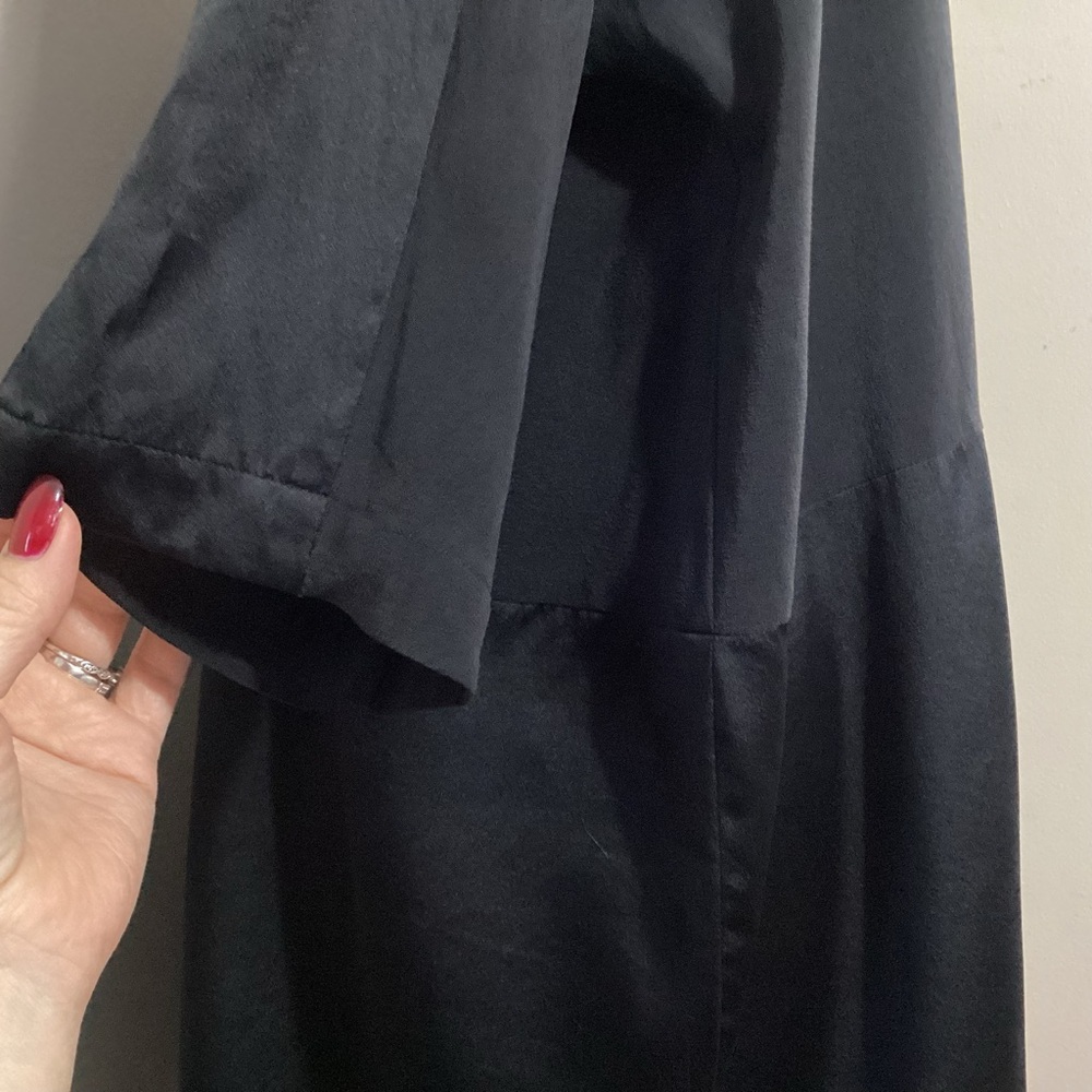 Eileen Fisher Silk Crepe De Chine Black Tunic M Lagenlook - Picture 12 of 16